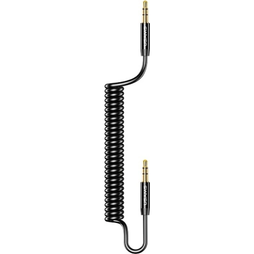 Kup Adaptor USAMS Spring jack audio 3,5mm - 3,5mm 1,2m negru/black SJ256YP01 - USA032BLK - {ean13} - Sklep Home Screen