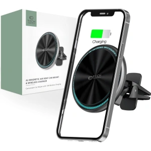 Buy Tech-Protect A2 Magnetic MagSafe Vent Car Mount Wireless Charger 15W Black - THP1300 - {ean13} - Home Screen Store Europe
