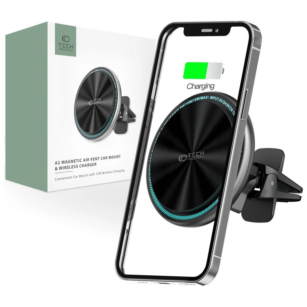 TechProtect A2 MagSafe Vent Car Mount Wireless Charger 15W Black