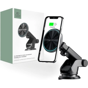 Kup Upevnění do auta Tech-Protect A2 Magnetic MagSafe Dash Car Mount Wireless Charger 15W Black - THP1301 - {ean13} - Sklep Home Screen