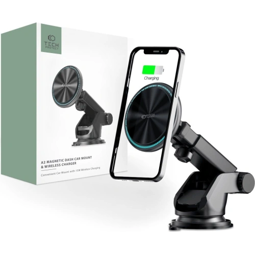 Kup Autós tartó Tech-Protect A2 Magnetic MagSafe műszerfalra szerelhető vezeték nélküli töltő 15W fekete - THP1301 - {ean13} - Sklep Home Screen