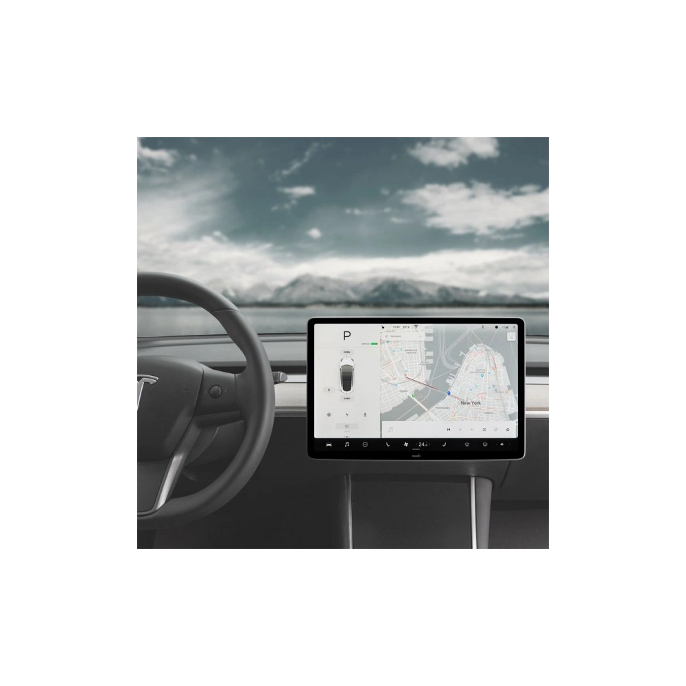 Matowa folia ochronna Moshi iVisor AG Tesla Model 3/Y (czarna ramka)