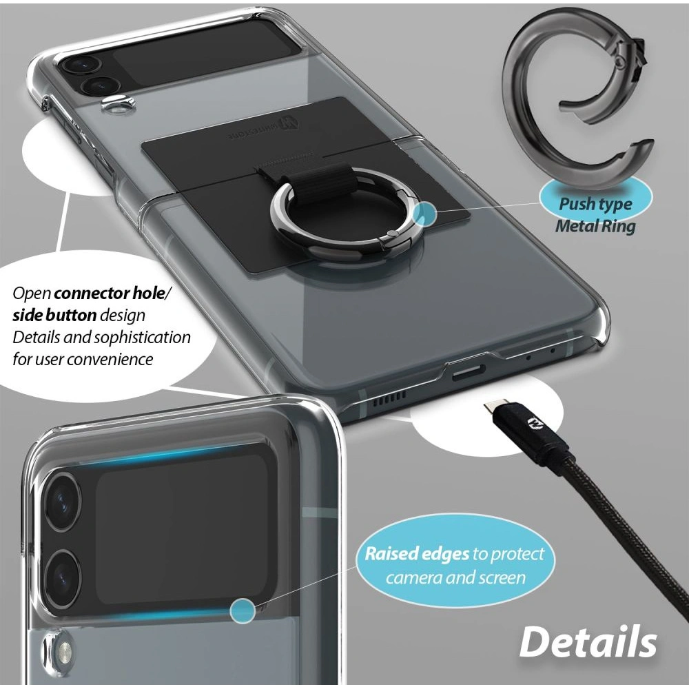 Etui Whitestone Clear Case Ring Samsung Galaxy Z Flip 4 Beige