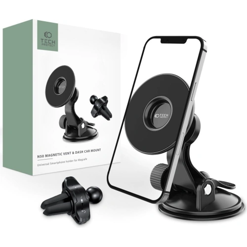 Kup Uchwyt samochodowy Tech-Protect N50 Magnetic MagSafe Dashboard & Vent Car Mount Black - THP1316 - {ean13} - Sklep Home Screen