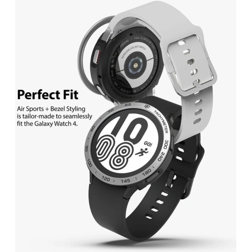 Buy Ringke Bezel Styling 44-10 + Ringke Air Sports Case Samsung Galaxy Watch 4 44mm Black/Silver - RGK1655 - {ean13} - Home Screen Store Europe