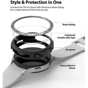 Buy Ringke Bezel Styling 44-10 + Ringke Air Sports Case Samsung Galaxy Watch 4 44mm Black/Silver - RGK1655 - {ean13} - Home Screen Store Europe