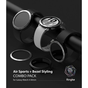 Buy Ringke Bezel Styling 44-10 + Ringke Air Sports Case Samsung Galaxy Watch 4 44mm Black/Silver - RGK1655 - {ean13} - Home Screen Store Europe