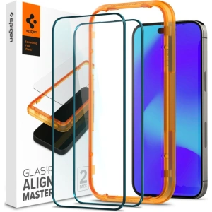 Kup Gehärtetes Glas Spigen GLAS.tR Slim AlignMaster Apple iPhone 14 Pro Schwarz [2 PACK] - SPN2341 - {ean13} - Sklep Home Screen