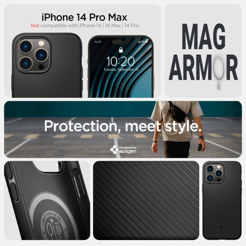 Kup Case Spigen Mag Armor Apple iPhone 14 Pro Max Matt Schwarz - SPN2360 - {ean13} - Sklep Home Screen