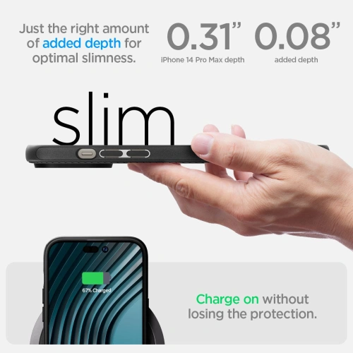 Kup Case Spigen Mag Armor Apple iPhone 14 Pro Max Matt Schwarz - SPN2360 - {ean13} - Sklep Home Screen