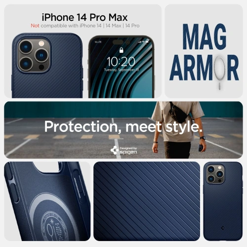 Buy Spigen Mag Armor Apple iPhone 14 Pro Max Navy Blue - SPN2361 - {ean13} - Home Screen Store Europe