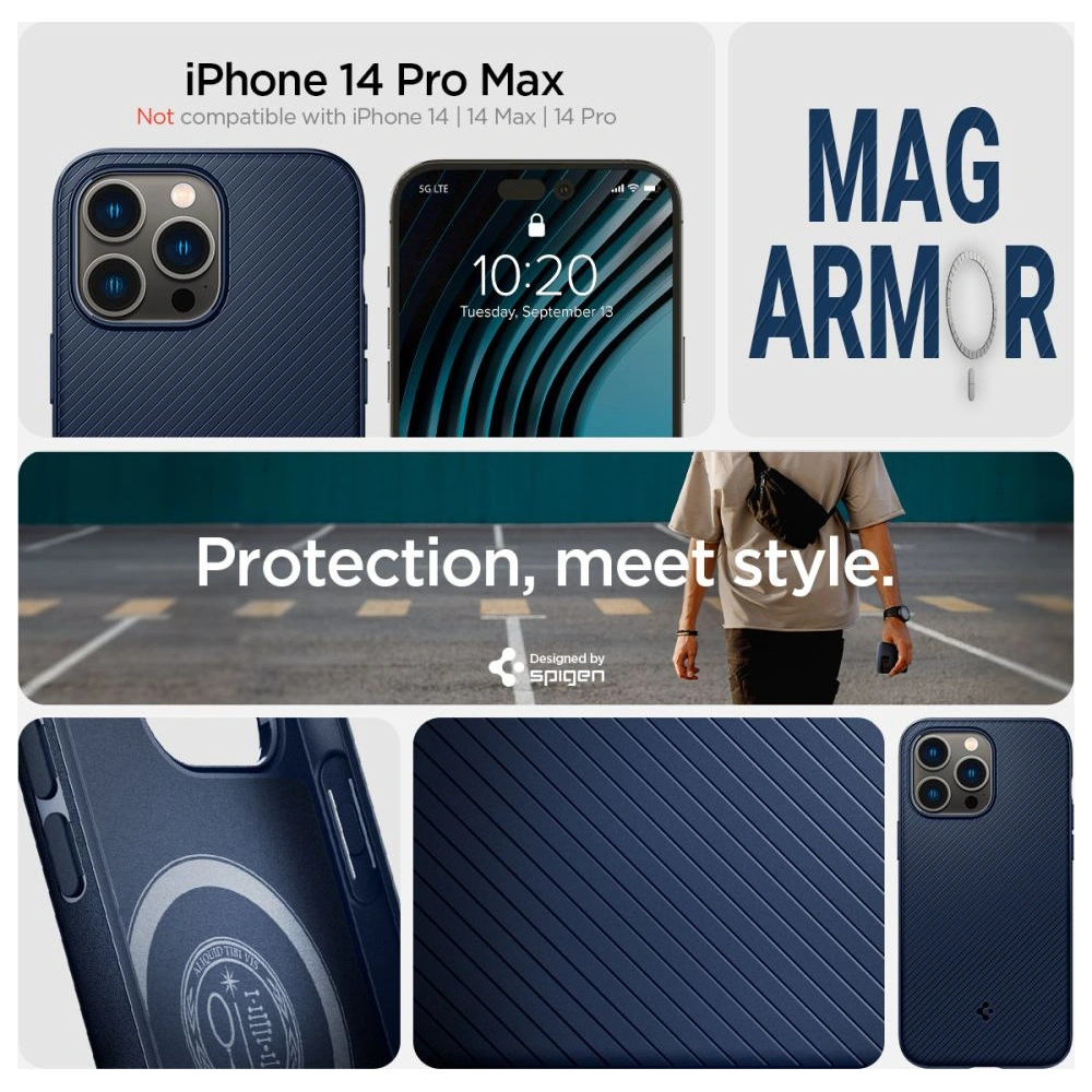 Etui Spigen Mag Armor Apple iPhone 14 Pro Max Navy Blue