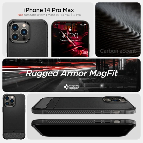 Kup Etui Spigen Rugged Armor Mag MagSafe Apple iPhone 14 Pro Max Matt Fekete - SPN2379 - {ean13} - Sklep Home Screen