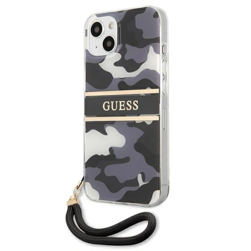 Kup [OUTLET] Tok Guess GUHCP13MKCABBK Apple iPhone 13 fekete/black hardcase Camo Strap Collection - OT-331 - {ean13} - Sklep Home Screen