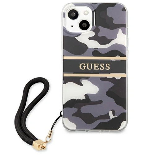 Kup [OUTLET] Tok Guess GUHCP13MKCABBK Apple iPhone 13 fekete/black hardcase Camo Strap Collection - OT-331 - {ean13} - Sklep Home Screen