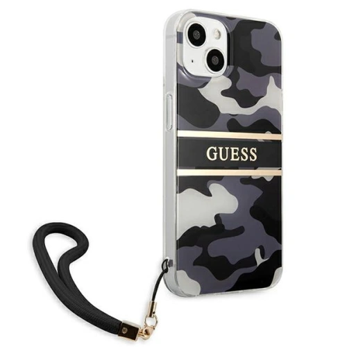 Kup [OUTLET] Tok Guess GUHCP13MKCABBK Apple iPhone 13 fekete/black hardcase Camo Strap Collection - OT-331 - {ean13} - Sklep Home Screen