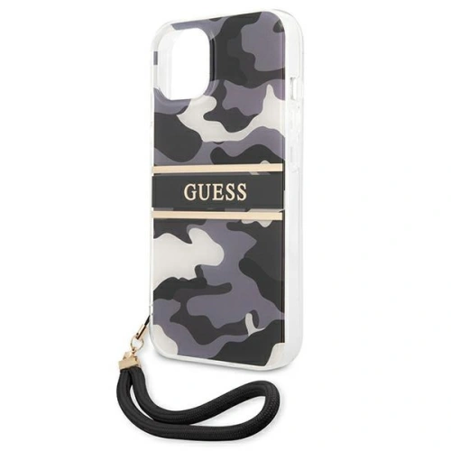 Kup [OUTLET] Tok Guess GUHCP13MKCABBK Apple iPhone 13 fekete/black hardcase Camo Strap Collection - OT-331 - {ean13} - Sklep Home Screen