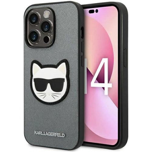 Kup Etui Karl Lagerfeld KLHCP14LSAPCHG Apple iPhone 14 Pro hardcase stříbrný/silver Saffiano Choupette Head Patch - KLD981 - {ean13} - Sklep Home Screen