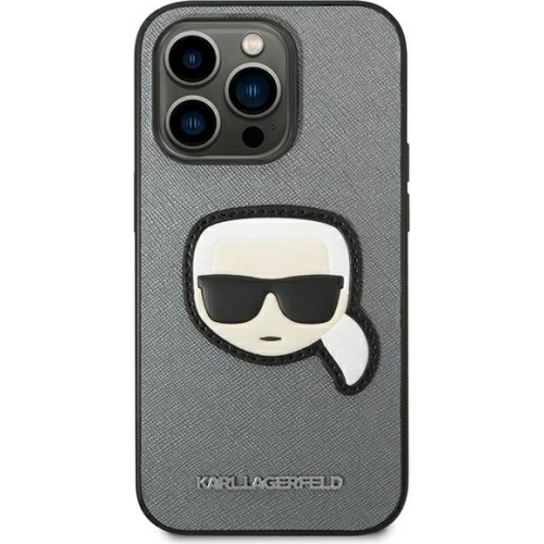 Kup Etui Karl Lagerfeld KLHCP14LSAPKHG Apple iPhone 14 Pro argintiu/silver hardcase Saffiano Patch-ul Capului lui Karl - KLD983 - {ean13} - Sklep Home Screen