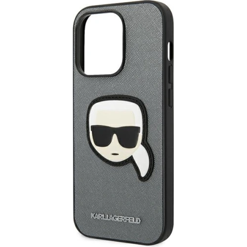 Kup Etui Karl Lagerfeld KLHCP14LSAPKHG Apple iPhone 14 Pro argintiu/silver hardcase Saffiano Patch-ul Capului lui Karl - KLD983 - {ean13} - Sklep Home Screen