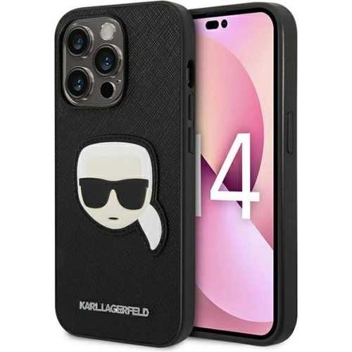 Kup Etui Karl Lagerfeld KLHCP14LSAPKHK Apple iPhone 14 Pro negru/black hardcase Saffiano Patch-ul Capului lui Karl - KLD984 - {ean13} - Sklep Home Screen