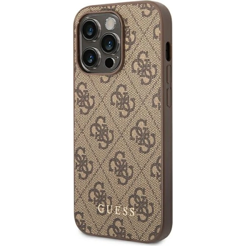 Kup Case Guess GUHCP14LG4GFBR Apple iPhone 14 Pro braun/brown Hartschale 4G Metall Gold-Logo - GUE1882 - {ean13} - Sklep Home Screen