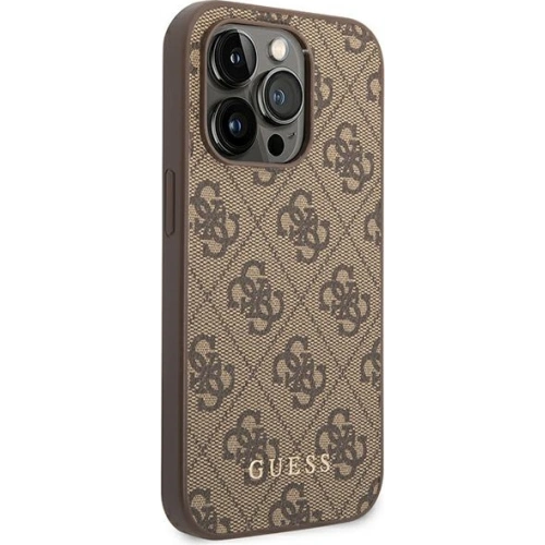 Kup Case Guess GUHCP14LG4GFBR Apple iPhone 14 Pro braun/brown Hartschale 4G Metall Gold-Logo - GUE1882 - {ean13} - Sklep Home Screen