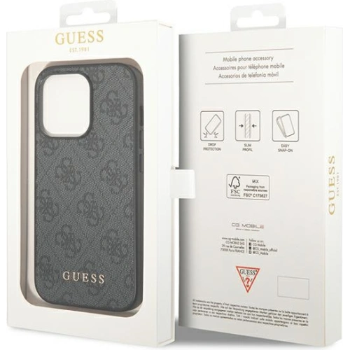 Kup Case Guess GUHCP14LG4GFGR Apple iPhone 14 Pro grau/grey Hartschale 4G Metall Gold Logo - GUE1883 - {ean13} - Sklep Home Screen