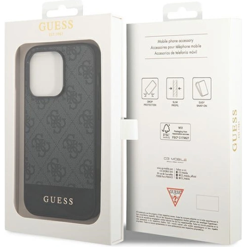 Kup Etui Guess GUHCP14LG4GLGR Apple iPhone 14 Pro šedé/grey hard case 4G Stripe Collection - GUE1886 - {ean13} - Sklep Home Screen