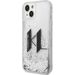 Etui Karl Lagerfeld KLHCP14MLBKLCS Apple iPhone 14 Plus / 15 Plus srebrny/silver hardcase Liquid Glitter Big KL