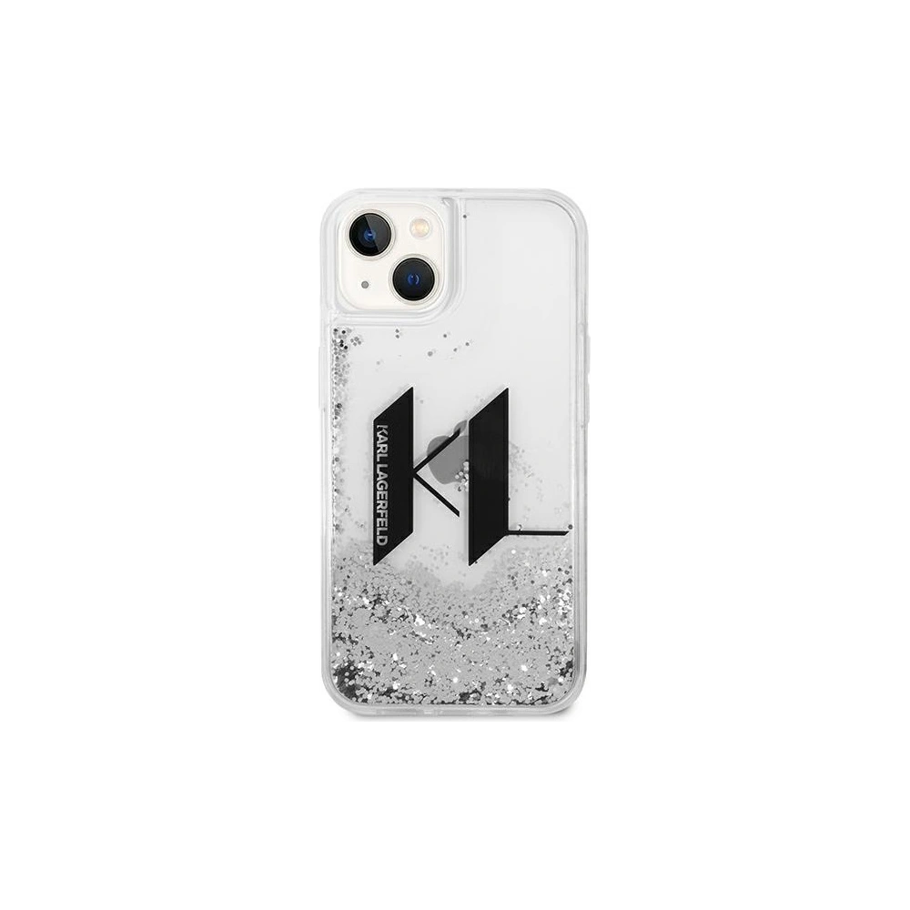 Etui Karl Lagerfeld KLHCP14MLBKLCS Apple iPhone 14 Plus / 15 Plus srebrny/silver hardcase Liquid Glitter Big KL