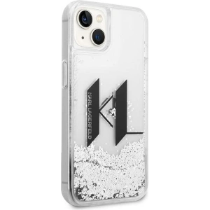 Etui Karl Lagerfeld KLHCP14MLBKLCS Apple iPhone 14 Plus / 15 Plus srebrny/silver hardcase Liquid Glitter Big KL