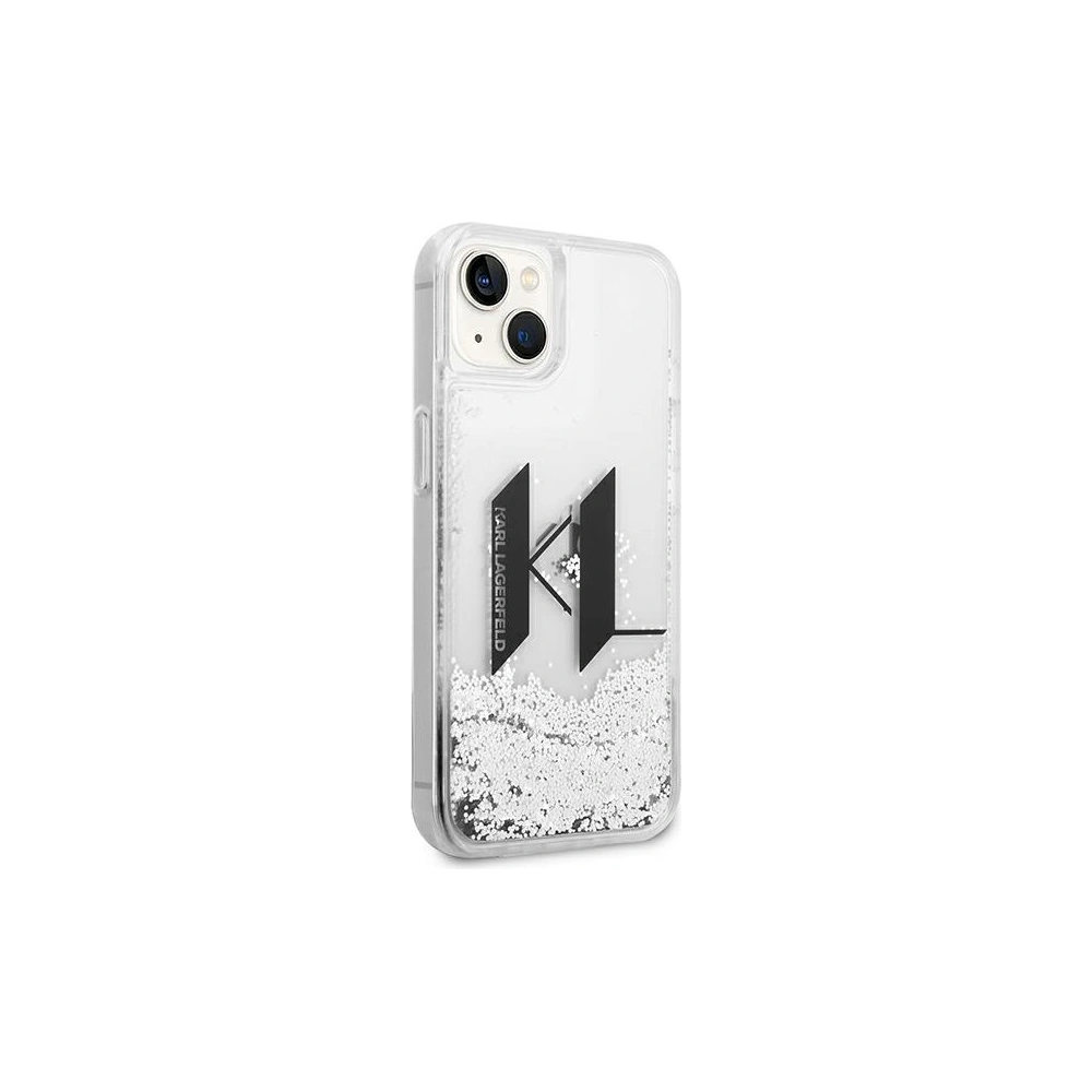 Etui Karl Lagerfeld KLHCP14MLBKLCS Apple iPhone 14 Plus / 15 Plus srebrny/silver hardcase Liquid Glitter Big KL