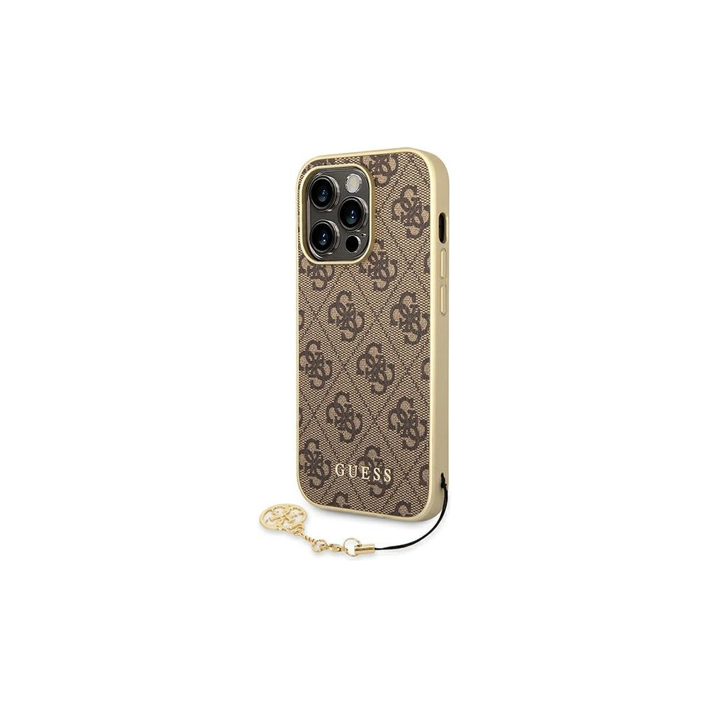 Etui Guess GUHCP14LGF4GBR Apple iPhone 14 Pro brązowy/brown hardcase 4G Charms Collection