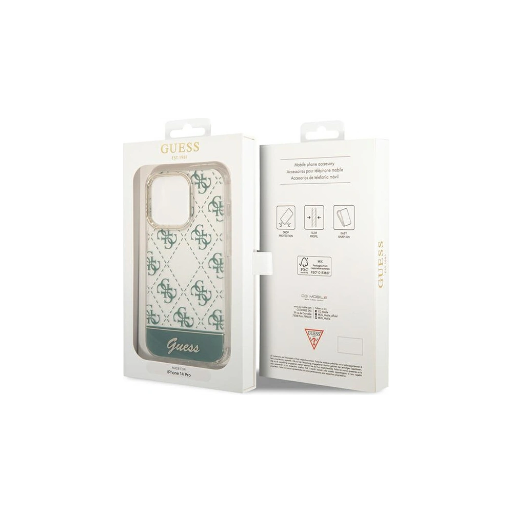 Etui Guess GUHCP14LHG4MHA Apple iPhone 14 Pro khaki hardcase 4G Pattern Script