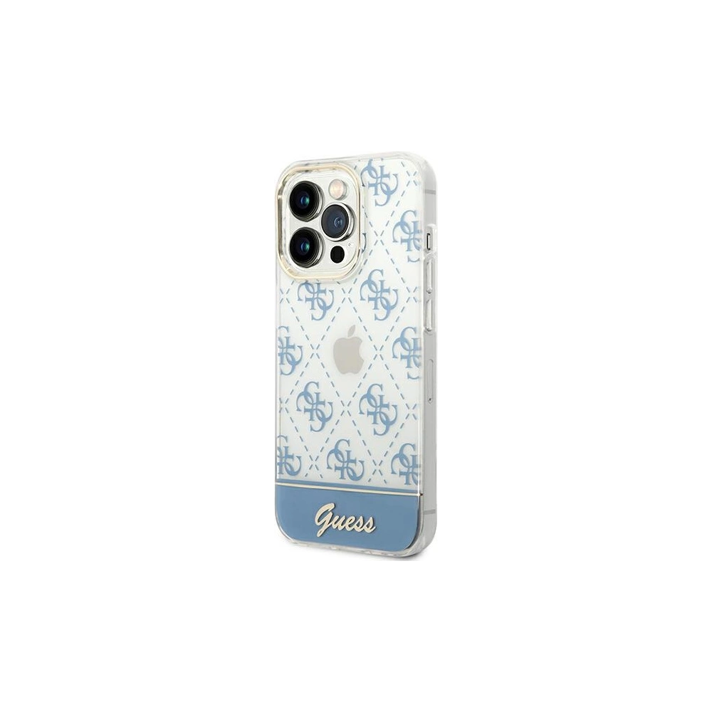 Etui Guess GUHCP14LHG4MHB Apple iPhone 14 Pro niebieski/blue hardcase 4G Pattern Script