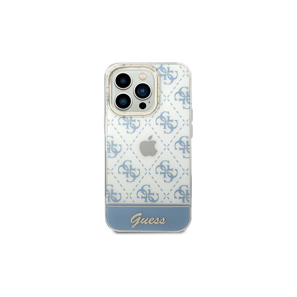 Etui Guess GUHCP14LHG4MHB Apple iPhone 14 Pro niebieski/blue hardcase 4G Pattern Script