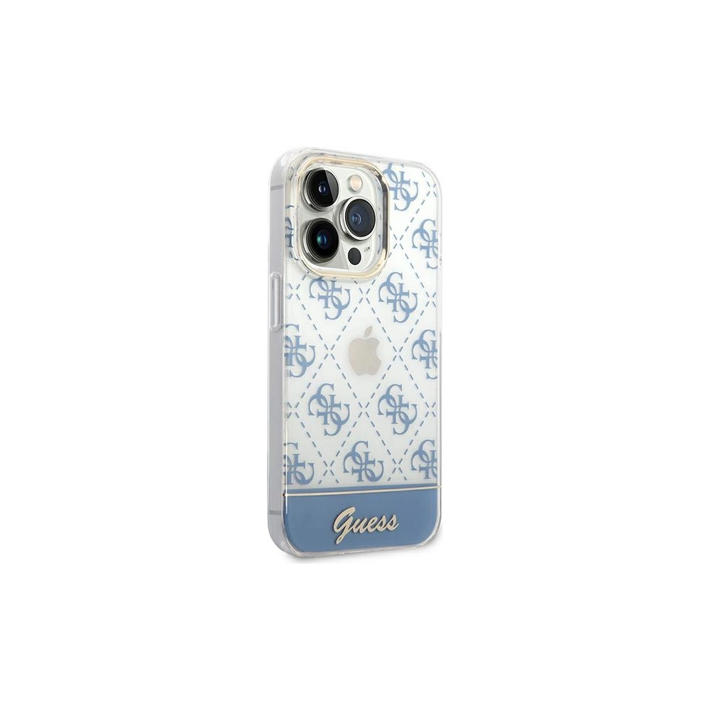 Etui Guess GUHCP14LHG4MHB Apple iPhone 14 Pro niebieski/blue hardcase 4G Pattern Script