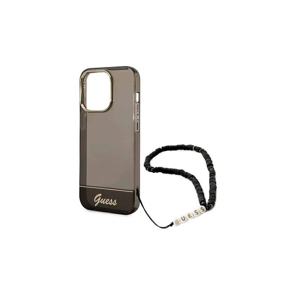Etui Guess GUHCP14LHGCOHK Apple iPhone 14 Pro czarny/black hardcase Translucent Pearl Strap