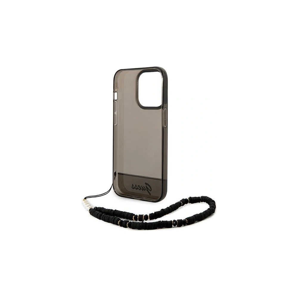 Etui Guess GUHCP14LHGCOHK Apple iPhone 14 Pro czarny/black hardcase Translucent Pearl Strap