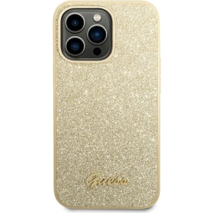 Etui Guess GUHCP14LHGGSHD Apple iPhone 14 Pro złoty/gold hard case Glitter Script