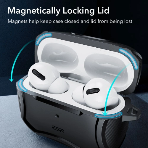 Kup Etui ESR Cyber Armor Halolock MagSafe Apple AirPods 2 Pro/1 Pro Fekete - ESR541 - {ean13} - Sklep Home Screen