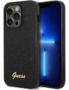 Etui Guess GUHCP14LHGGSHK Apple iPhone 14 Pro černý/black hard case Glitter Script