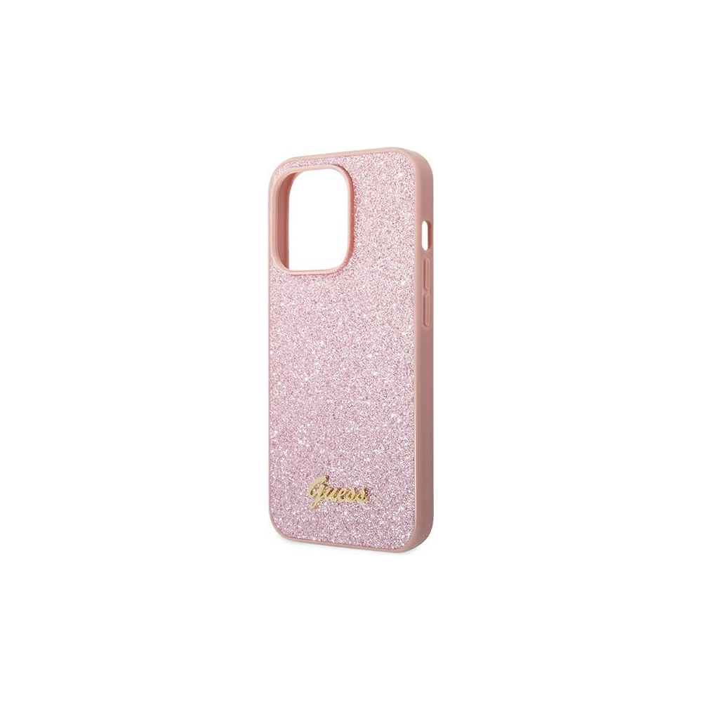 Etui Guess GUHCP14LHGGSHP Apple iPhone 14 Pro różowy/pink hard case Glitter Script