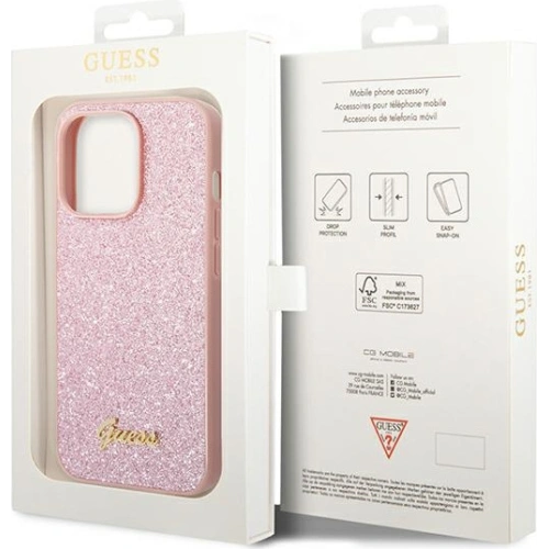 Kup Etui Guess GUHCP14LHGGSHP Apple iPhone 14 Pro růžový/pink tvrdý obal Glitter Script - GUE1894 - {ean13} - Sklep Home Screen