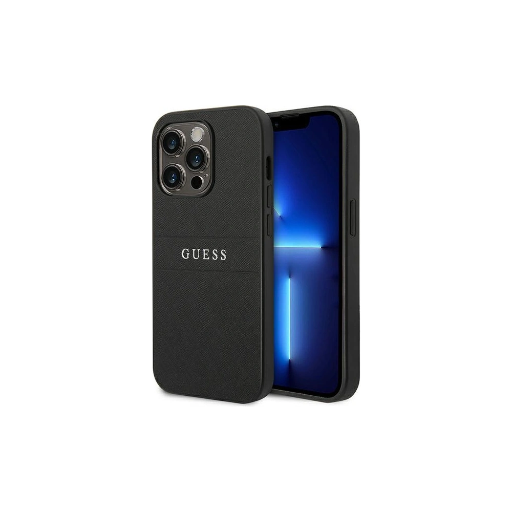 Etui Guess GUHCP14LPSASBBK Apple iPhone 14 Pro czarny/black Saffiano Strap