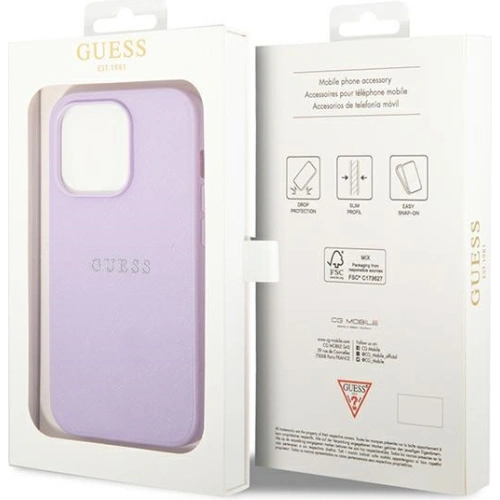 Kup Etui Guess GUHCP14LPSASBPU Apple iPhone 14 Pro fialové/purple Saffiano Strap - GUE1898 - {ean13} - Sklep Home Screen