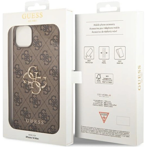 Kup Etui Guess GUHCP14M4GMGBR Apple iPhone 14 Plus / 15 Plus maro/brown hardcase 4G Big Metal Logo - GUE1900 - {ean13} - Sklep Home Screen