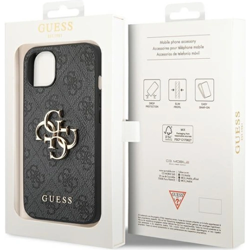 Buy Guess GUHCP14M4GMGGR Apple iPhone 14 Plus / 15 Plus grey hardcase 4G Big Metal Logo - GUE1901 - {ean13} - Home Screen Store Europe