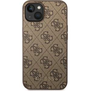 Etui Guess GUHCP14MG4GFBR Apple iPhone 14 Plus / 15 Plus brązowy/brown hard case 4G Metal Gold Logo